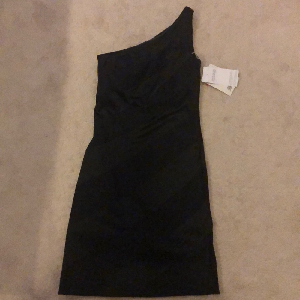 NWT Black one shoulder dress, size 2